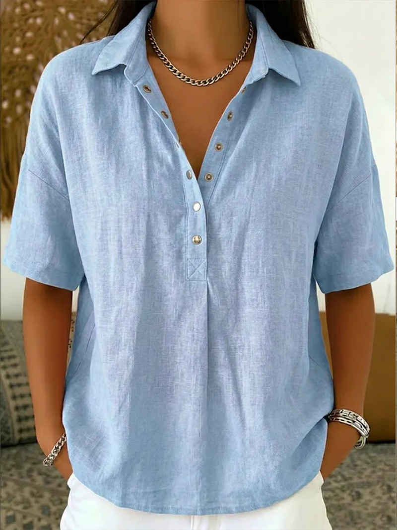Blusa Camisera Azul Denim