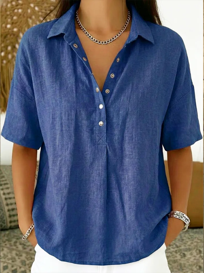 Blusa Camisera Azul Denim