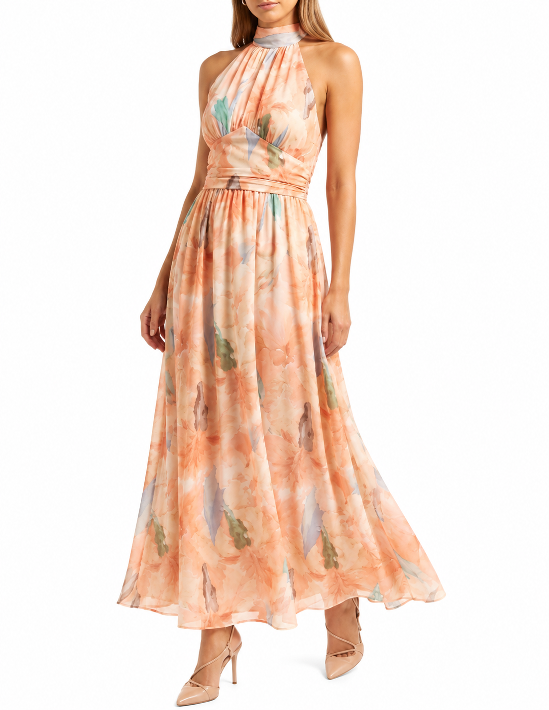 Vestido Melocotón Imperial - color Melocotón - Elva Rose